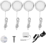 Lightess Lampe de Placard led 4er Éclairage Sous Meuble Lumière Armoire Vitrine Spot Encas...