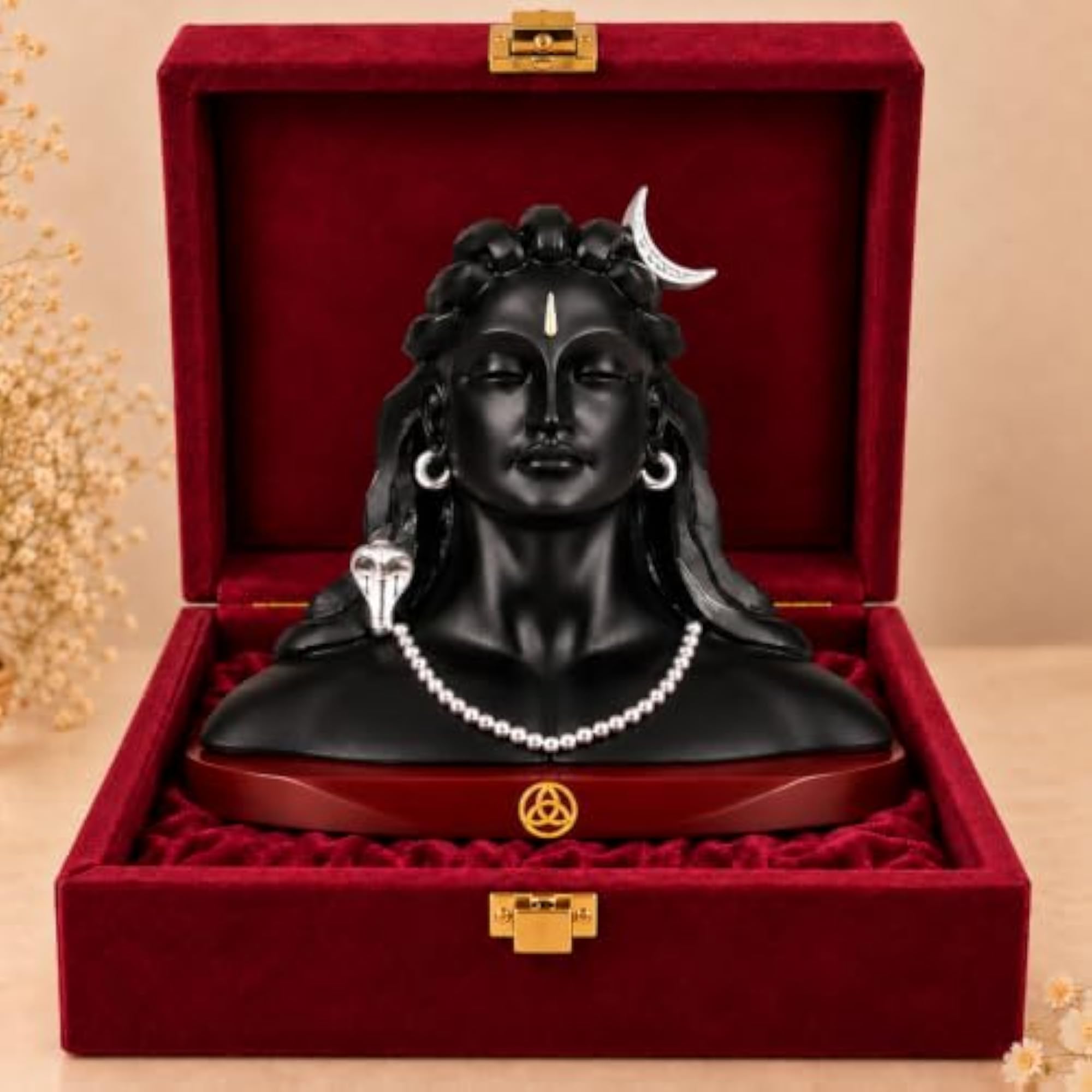 999 Silver-Plated Adiyogi Shiv Ji Idol, Spiritual Home Decor