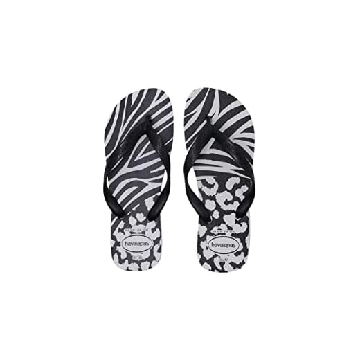 Chinelo Top Animals, Havaianas, Feminino, Branco/Preto, 35/36