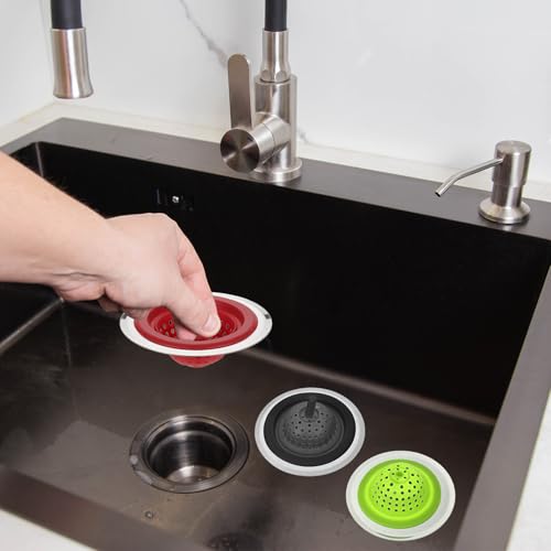 Colador para fregadero de silicona uxcell 2 piezas rojo miniatura 5