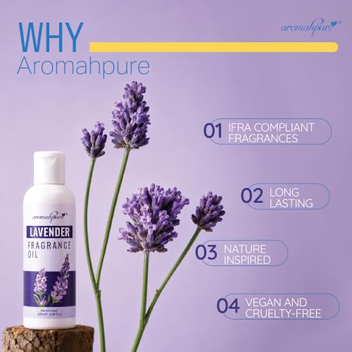 Image of Aromahpure Lavender Aroma Oil | 100ml Undiluted & Natural | Long-Lasting Scent for Aromatherapy, Candle & Soap Making, Diffusers, Room Freshener, Humidifier, Bathroom Revitalizer & Home Essentials