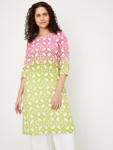 Image of Max Women's Rayon Blend Regular Fit Casual Kurta