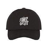 DSY Lifestyle Rose Outline Unisex Embroidered Baseball Hat (Black)