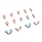 RikView French Tip White Press on Nails Medium Fake Nails Blue Almond Acrylic Nails 24 PCs/Set