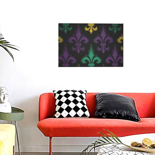 Décoration murale d'intérieur haut de gamme fleurs de lys 3D KKLWEGU