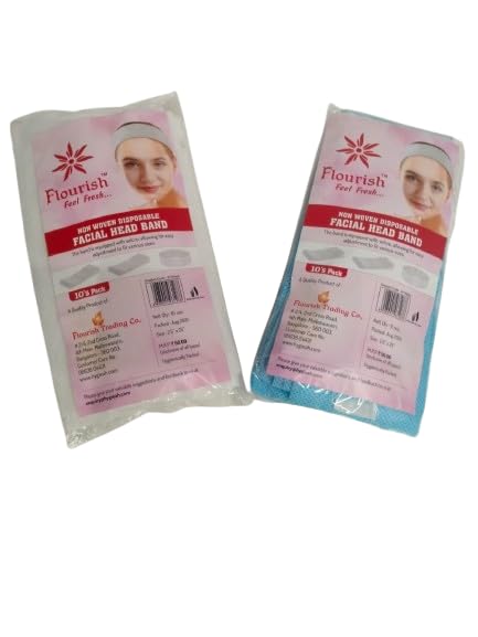 Flourish Non-Woven Disposable Facial Head Band with adjustment, 2.5 x 2.5 Inch, Pack of 10, Hygienically Packed-image-16