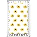 Sunflower Themed Fitted Mini Crib Sheets,Portable Mini Crib Sheets Soft Toddler Mattress Sheet Fitted -Crib Mattress Sheet or Toddler Bed Sheet,24â€œ x38â€œ,Yellow
