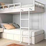 Escalera de metal resistente para montar en la pared, 165 cm, color blanco, perfecta para áticos, lofts y ventanas