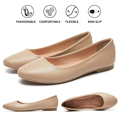 Image of Hash Bubbie Women's Flats Shoes Ballet Flats Dress Shoes Comfortable PU Leather Slip on Shoes for Women