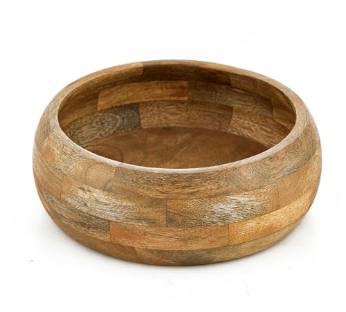 Image of Wooden Fruit Bowl, Decorative Serving Bowl, 7 x 3 Inches, Natural Mango Wood