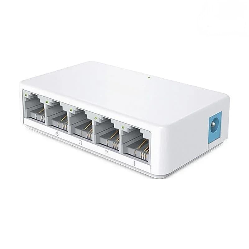5-Port Network Switch HUB-100M Hub LAN Ethernet RJ45 Splitter with Power Adapter