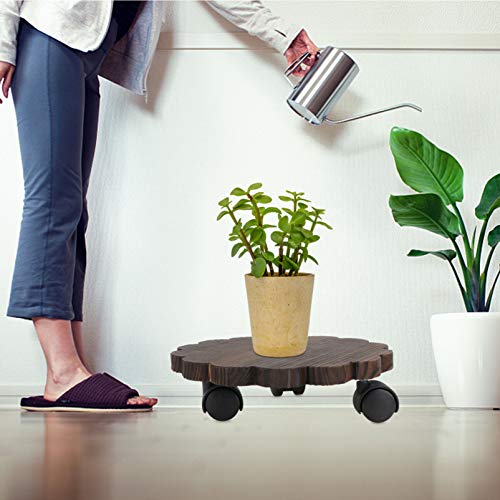 Doitool Hand Trucks Heavy Duty Plant Caddy With Easy Moving Caster Wheels Round Movable Planter Dolly Trolley Tray Pallet Outdoor Indoor Tree Flower Stand Planter 20Cm Rectangular Planter #TOP5