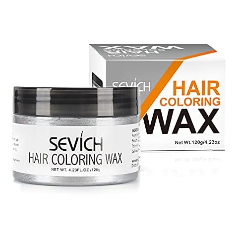 Color Hair Wax - Sevich Hair Style Dye Mud, Instantly Natural Hair Color, Natural Ingredients Washable, Temporary 120g/4.23FL.Oz Grey Cover