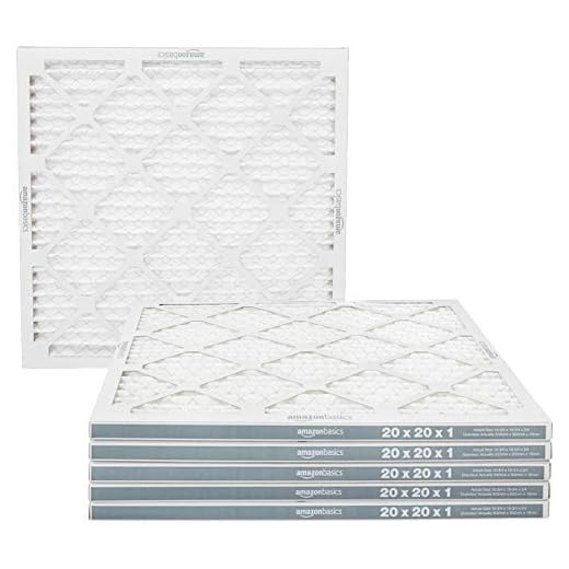 Amazon Basics 20x20x1 Air Filter 6-Pack, MERV 11 AC Furnace Filters, Dust, Pet, Allergen Control , Electrostatic (Actual Size: 19.75 x 19.75 x .75)