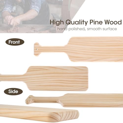 Falikoco 15 Inches Unfinished Wooden Paddle with Smooth Surface, Sorority Paddle Easy to Paint, Greek Paddle with Natural Texture, Fraternity Paddle Premium Solid Pine for Arts and Craft Projects