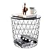 Table d'appoint Creative Nordin Golden Metal Table basse Table Basket De Stockage Thé Fruit Plateau De Plateau De Salon Salon Sofa Table d'appoint Petit Amovible (Color : Black)