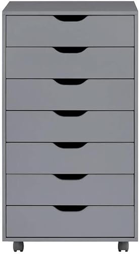 Miniatura 9 de Naomi Home Gabinete de almacenamiento de 7 cajones, organizador de maquillaje y cajones de almacenamiento, color gris