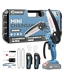 Saker Mini Chainsaw|6 Inch Chainsaws[2025 Upgraded]|Mini Cordless Electric Chain Saw|Small Handheld Portable Chain Saws Battery Powered Saw for Tree Trimmer and Garden
