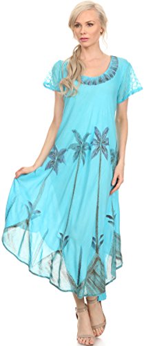 Caftan Sakkas Aquarelle Palmier robe été légère sans manches