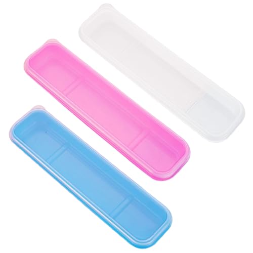 3-Piece Travel Cutlery Set with Chopsticks - 8in Compact Utensil Organizer w/Lid, Portable Spoon/Fork/Cutlery Holder for Camping, Office, Lunch Box & Airplane Essentials