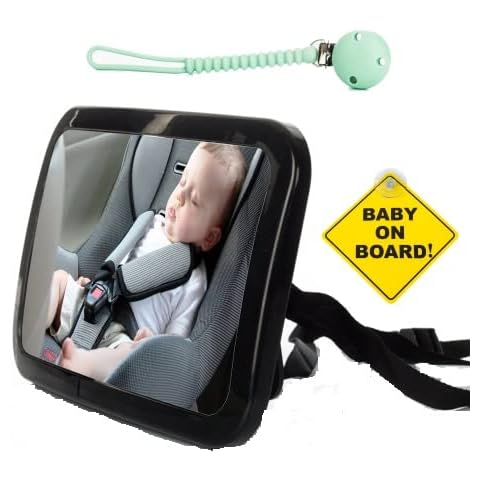 Espejo Coche Bebe Asiento Trasero con Chupetero Cover
