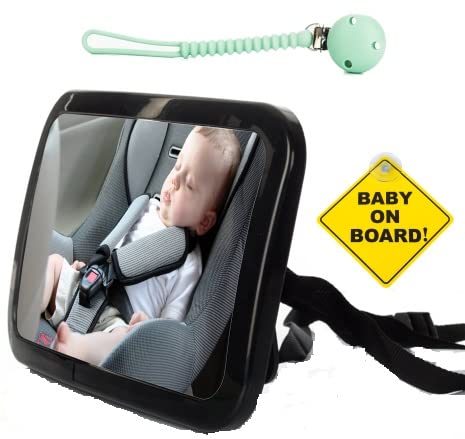 Espejo Coche Bebé con Rotación 360º y Chupetero