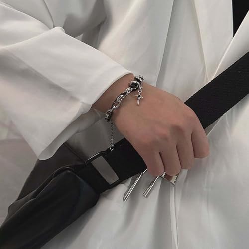 Image of 2 PCS Gothic Chain Bracelet for Men, Stylish Double Chain Punk Bracelet for Men, Alloy Men Bracelet for Gifts, Fashion Jewellery for Diwali, Christmas, Birthday
