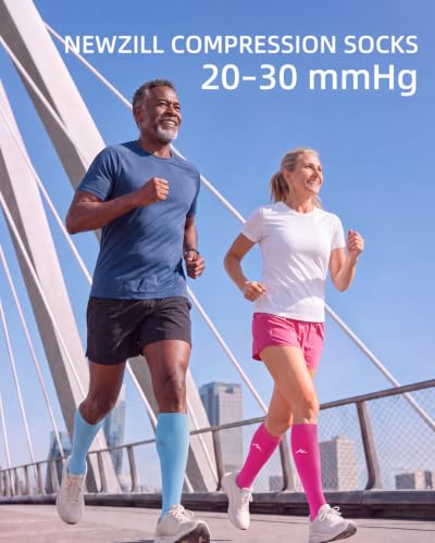 Image of NEWZILL Compression Socks for Women & Men, 20-30 mmHg for Sports & Travel