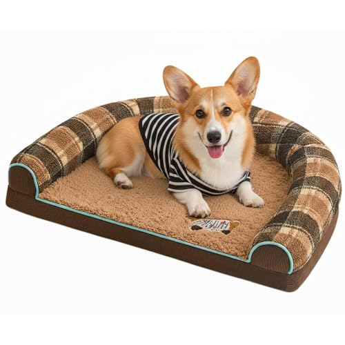 Lifetipsウェルシュ・コーギー・ペンブロークU型 ペットベッド 犬 猫 クッション ソファ 丸洗い可 滑り止め 保温 四季対応 小型犬 中型犬 大型犬 多頭飼い 快適 枕付き 軽量 カバー取り外し インテリアに馴染む 圧縮梱包 極厚 やわらか 防汚