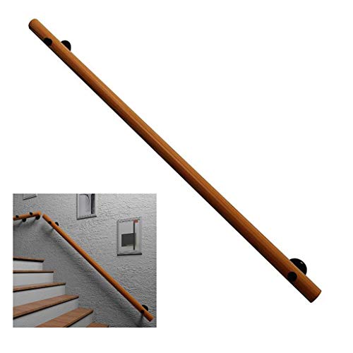 Rampe d'escalier, ensemble de garde-corps en pin antidérapant avec accoudoir mural