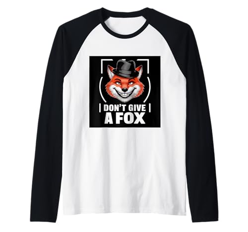Fuchs con divertente detto "I don´t Give a fox" Maglia con Maniche Raglan