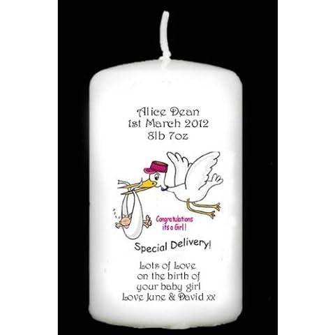 Personalised Candle for New Baby Girl Cover