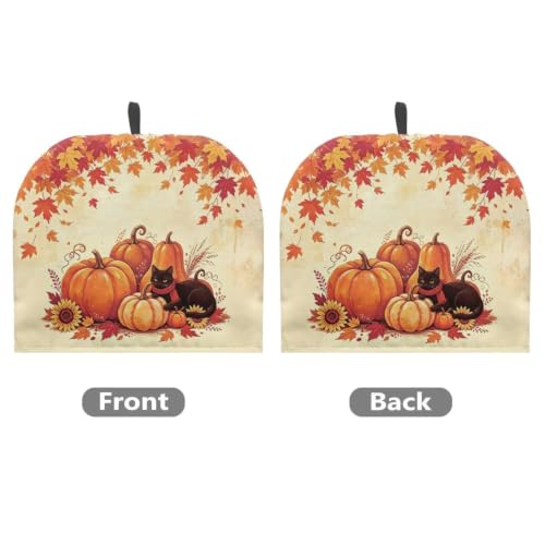 Image of Autumn Pumpkins Cat Cotton Tea Cozy Insulated Kettle Cover Kitchen Home Dining Teapots Suit Outdoor Dunch Thanksgiving Party House Decor