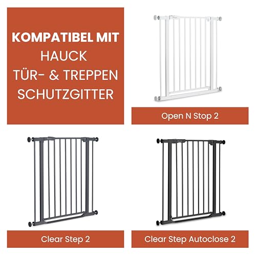 Hauck Y Spindel zur Befestigung von Kindergitter and Treppengeländern, 11 cm Gewindelänge / 10 cm Durchmesser, hauck Tür- & Treppenschutzgitter Zubehör (Weiß) (Packung mit 2)