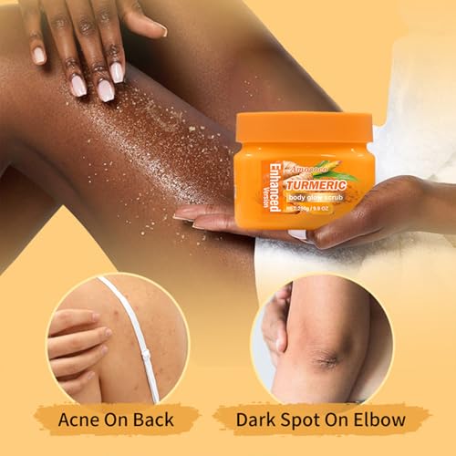 Turmeric Body Scrub, Botanical Skin Cleanser for Dullness & Uneven Tone, Gentle Exfoliating Scrub for Smooth & Glowing Skin Texture, 9.8 oz - Image 4