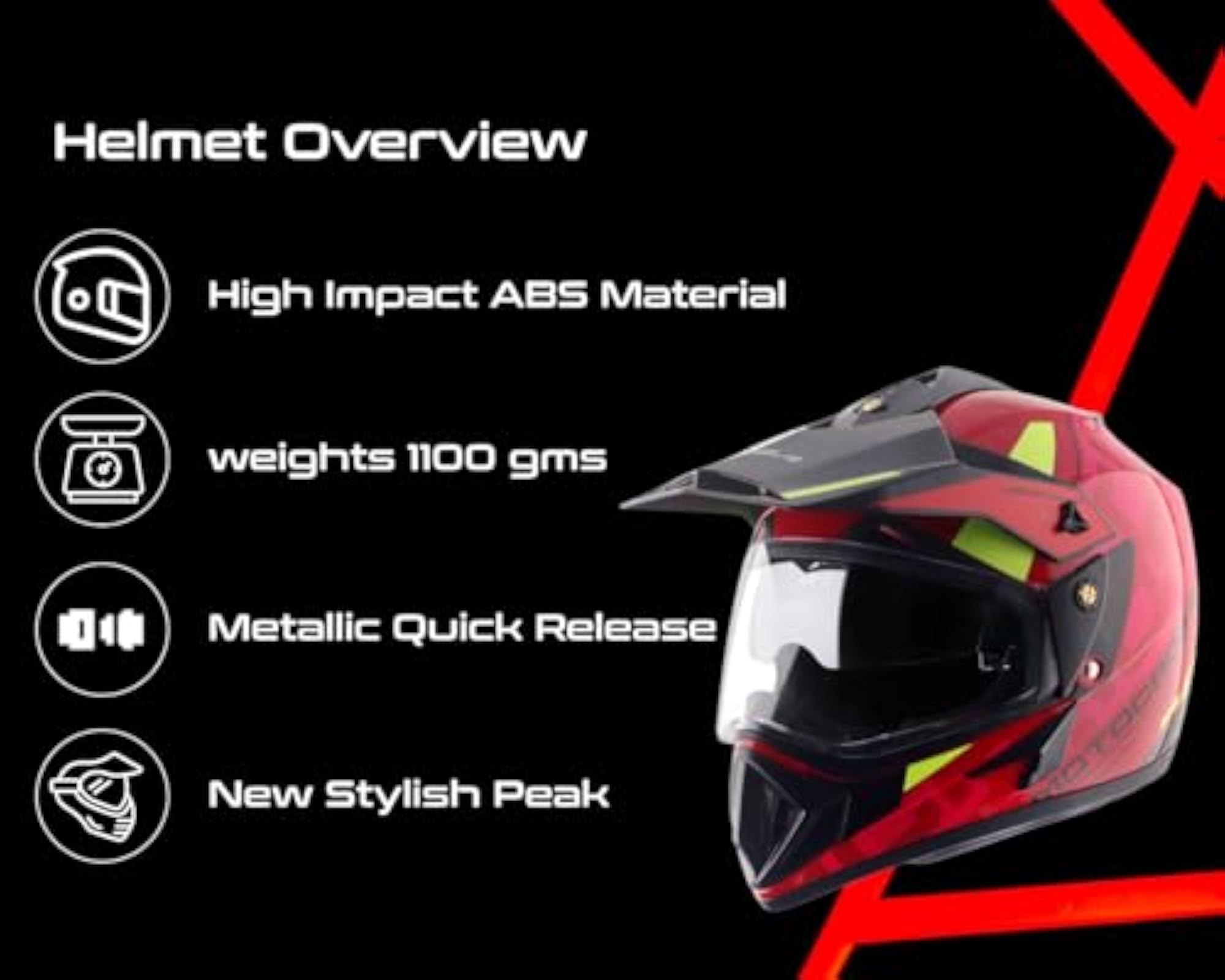 Off Road Full Face Riding Helmet with Lightweight Shell