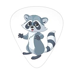 Lot de 12 médiators mignons en forme de raton laveur pour guitare électrique et basse - Les Beatles, Paul McCartney, John Lennon, RIngo Starr, George Harrison