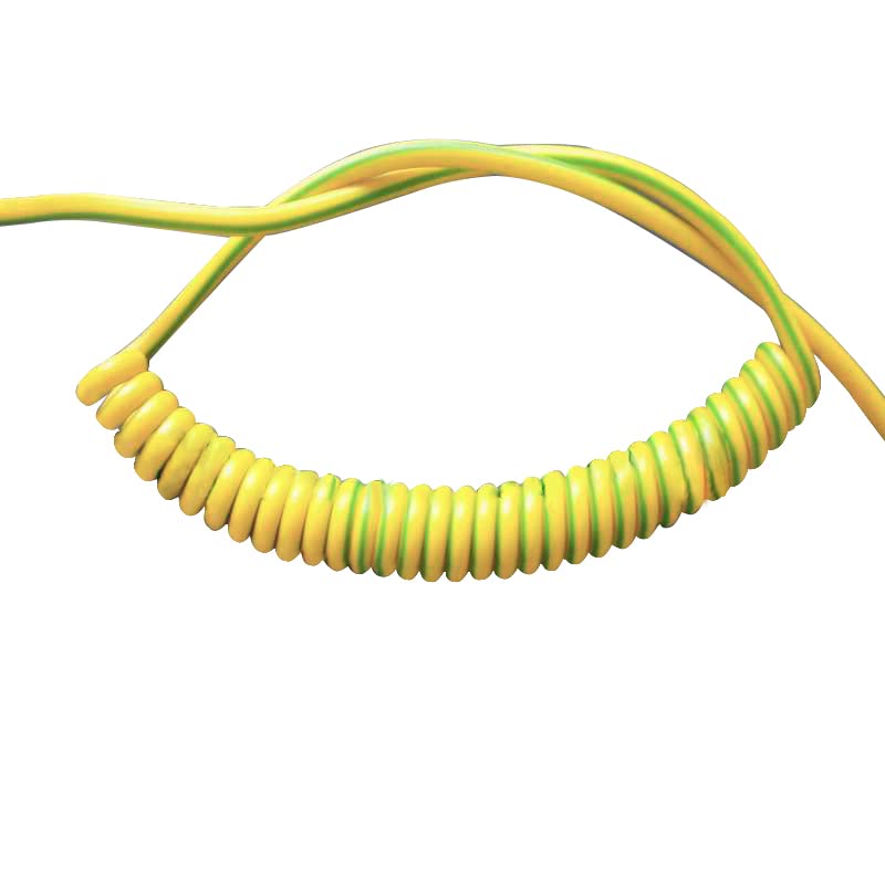 Cavi a spirale retrattili a molla 1x filo di terra filo di rame unipolare, dimensioni: teso 4 m, colore: 11AWG 4mm2