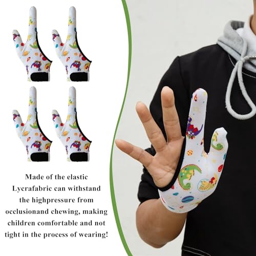 Image of 4pcs Thumb Sucking Guard Gloves Kids Anti Thumb Sucking Glove Chewy Compression Thumb Sucking Stop Nail Biting Finger Biting Glove for Kids Thumb Guard for Ages 5-12