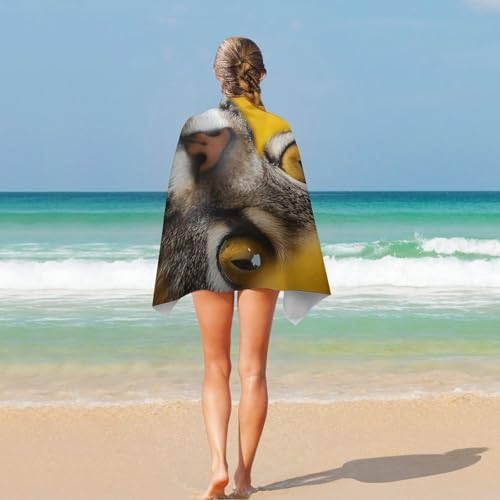 Serviette de plage anti-sable chat tabby 130 x 80 cm pour bain et sauna