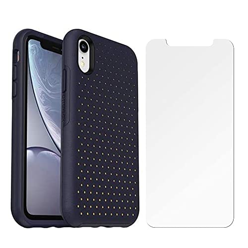 Otterbox Ultra Slim Hard Cover Texture Case For Iphone Xr (Only) With Screen Protector - Bundle Packaging - Midnight Dark Blue/Yellow Dots #TOP11