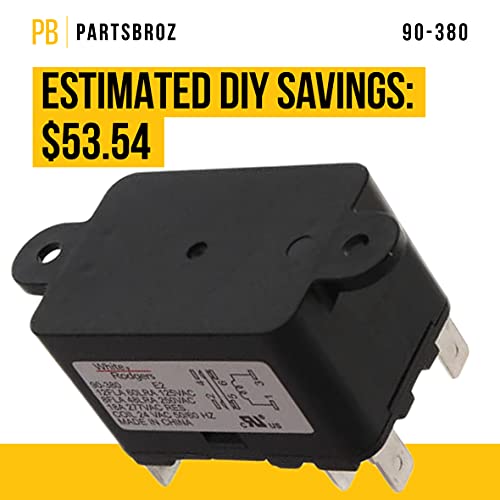 Easy To Install Tj690380 90-380 90380 Fan Relay - Diy Etips Included - Compatible White Rodgers - Replaces Ap4485598 620537 92380 - Compact & Totally Enclosed Design - Coil Voltage 24 Vac 50/60Hz #TOP5