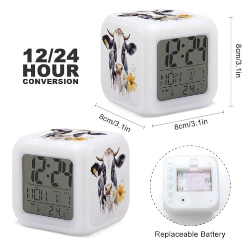Reloj despertador de vaca digital led con temperatura 3