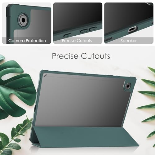 Étui de protection pour Samsung Tab A8 10.5, coque fine transparente vert foncé