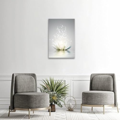 Yiozhaofh Canvas Prints Art Lotus Floral Pictures Wall Art For Zen Office Decor Meditation Poster Modern Artwork Painting Framed Ready To Hang thumb #4
