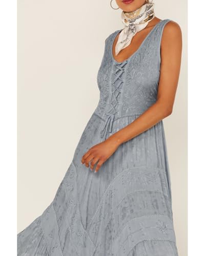 Image of Scully Ash Grey Full Length Lace-Up Front Womens Sleeveless Dress HC118