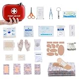 Carehabi Erste Hilfe Set Outdoor 2026, 114 Teile Verbandskasten Wasserdicht, First Aid Kit, Notfall Ausrüstung für Wandern, Camping, Fahrrad, Reise Mini Erste Hilfe Tasche