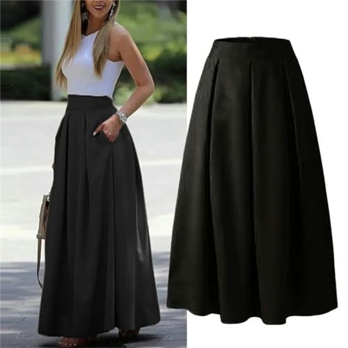 Jupe longue noire coupe en A fluide et flatteuse taille L