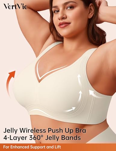 Image of Vertvie Jelly Bras for Women No Underwire Minimizer Support
