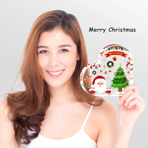 DIFFUNY Christmas Decorations Indoor, Christmas Decor for Table, Office Desk, Mantle, Shelf - Acrylic Heart Shaped Gifts for Women/Girls - Holiday Indoor Home Decor - Image 5